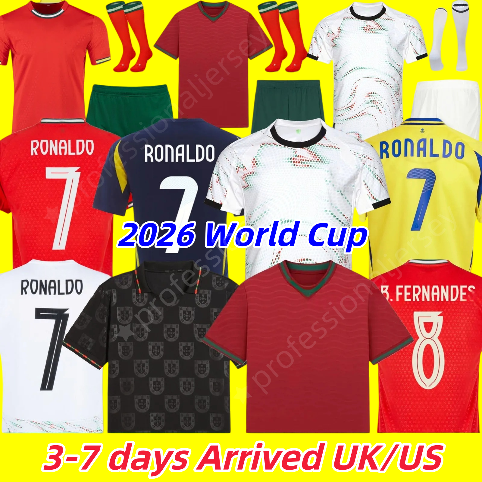 Portugal jersey 2026 worldcup ronaldo camisa de futebol football shirts Al Nassr 25 26 Soccer Jerseys B.FERNANDES JOAO FeLIX MANE Riyadh Men kit