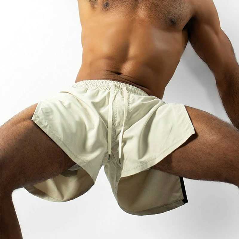 Summer sports shorts mens sports shorts quick drying running gym beach jogging bottom mens fitness training side zipper shorts X250410