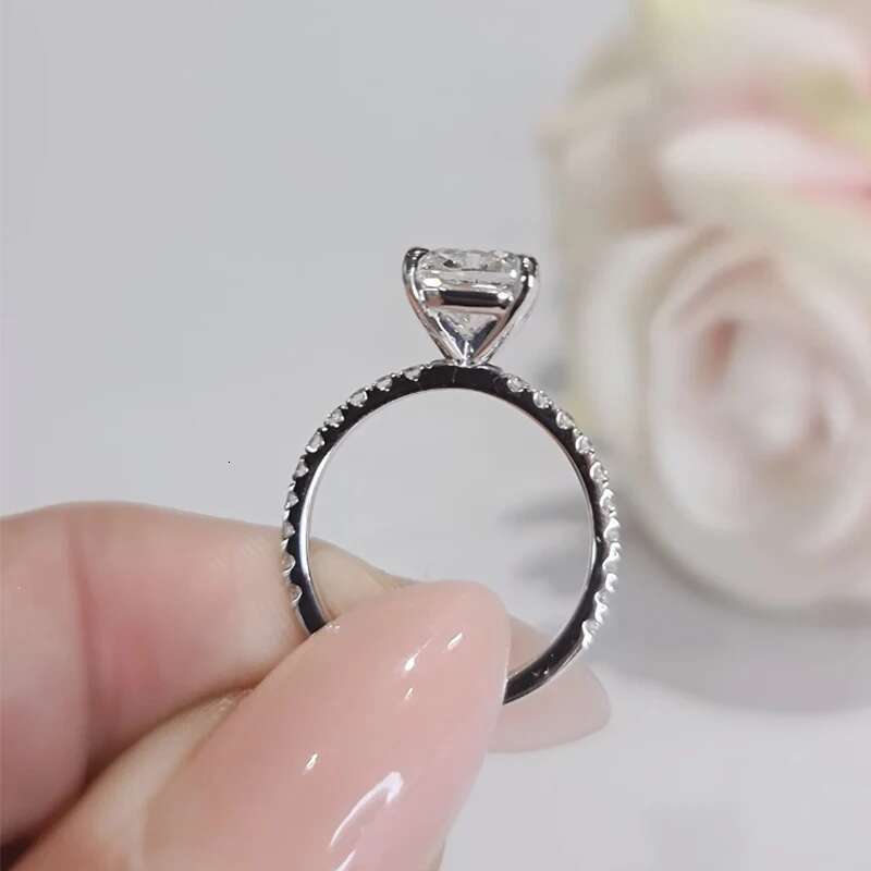 IGI Certified 2CT CVD lab Grown Square Cushion Cut Diamond EF VS Cushion Ring Lab Grown Diamond Engagement Ring 14k White Gold