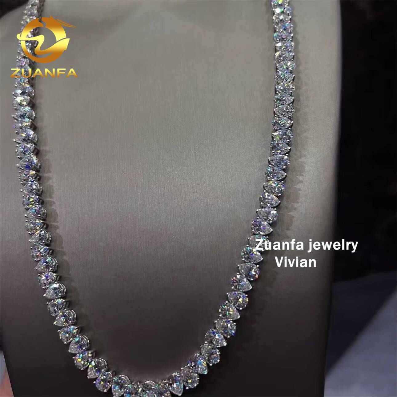 925 Sterling Silver Hip Hop Pass Diamond Tester Fashion GRA Certificated Cross Moissanite Tennis Chain Necklace