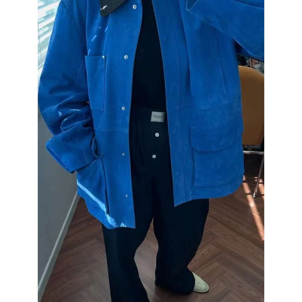 Contrast Color Women's Suede Jacket Single Breasted Zipper Lapel Pockets Long Sleeve Coats 2025 Spring Street Commuter Outwears