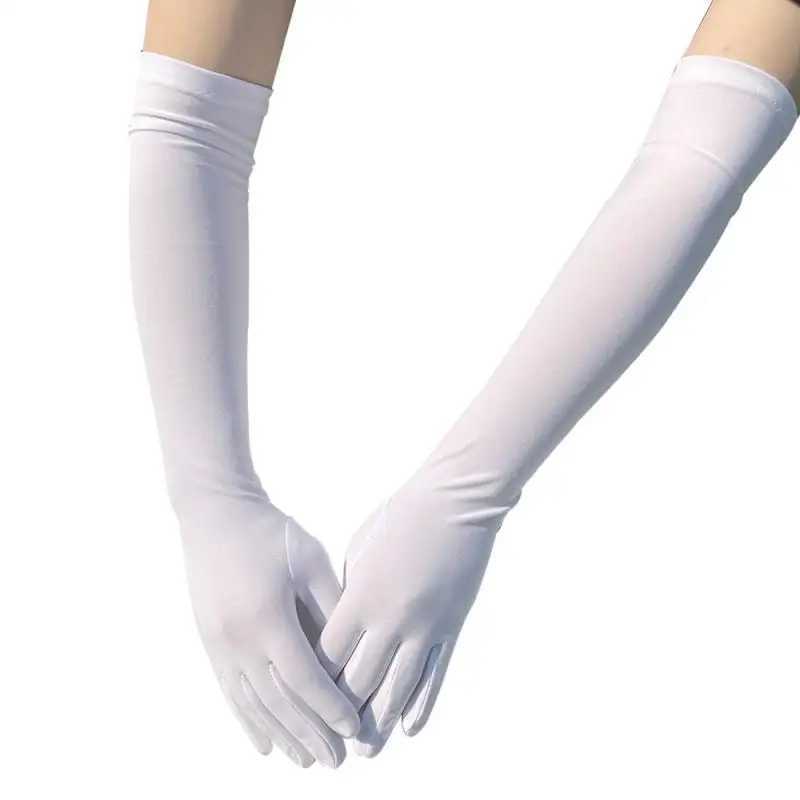 Ladies Mittens Milk Silk Stretch Ladies Gloves Festival Party Group Show Bar Dance Dress Up Gloves 45Cm Long Gloves C013 L2511101