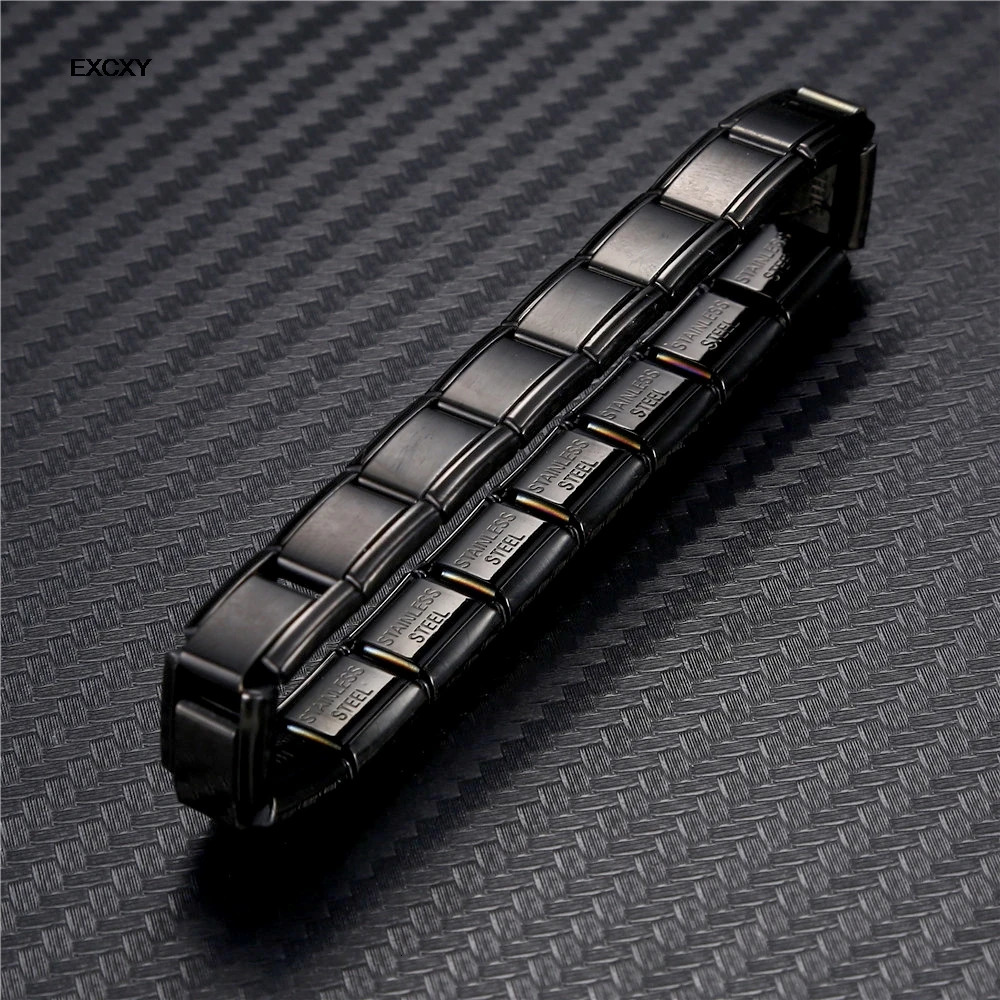 EXCXY Womens Jewelry 9mm Width Itanlian Elastic Charm Bracelet Fashion Stainless Steel Bangle 250409