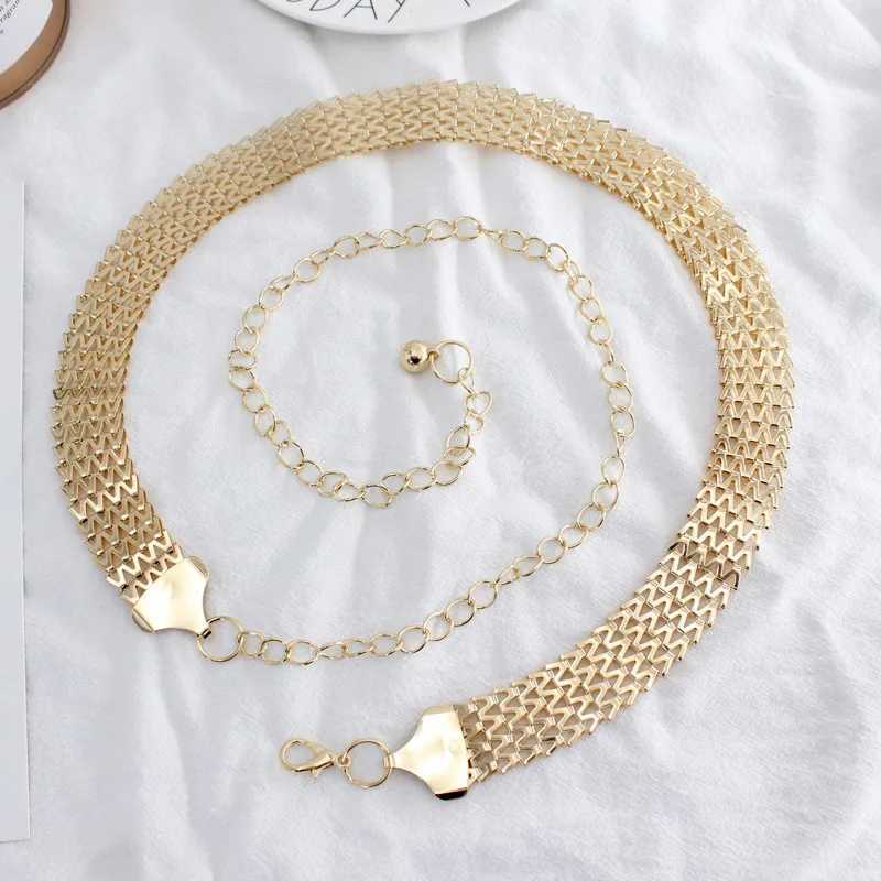 Punk gold metal waist chain with fashionable and luxurious design hollow waist belt used for dresses skirts decorating girls Fem belts X250410