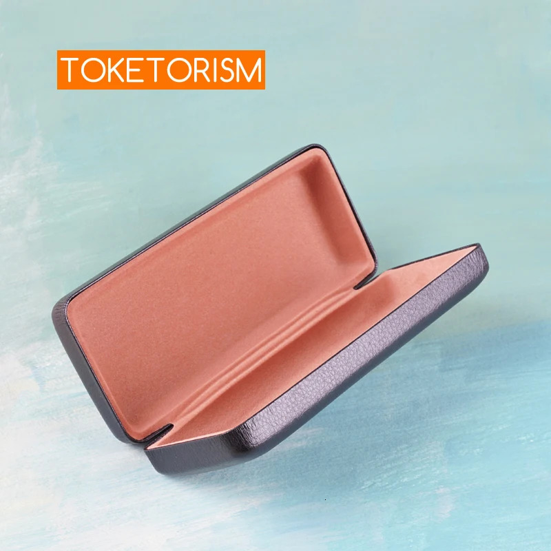 Toketorism waterproof glasses case solid color leather portable hard case for glasses B17 250409