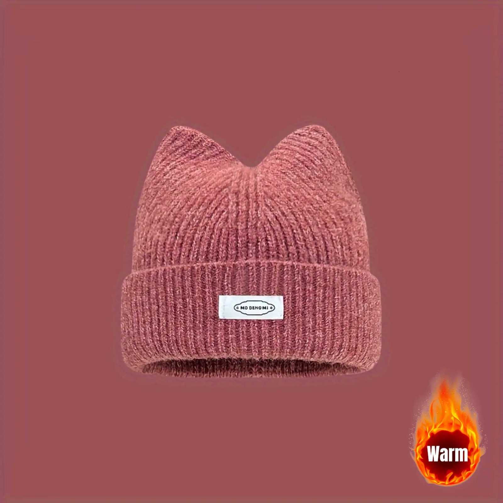 Lady Cat Ear Beanies with Cat Ears and Elastic - Soft Winter Warmth Cute Cat Ears Casual Outfit Christmas giftXJ251110
