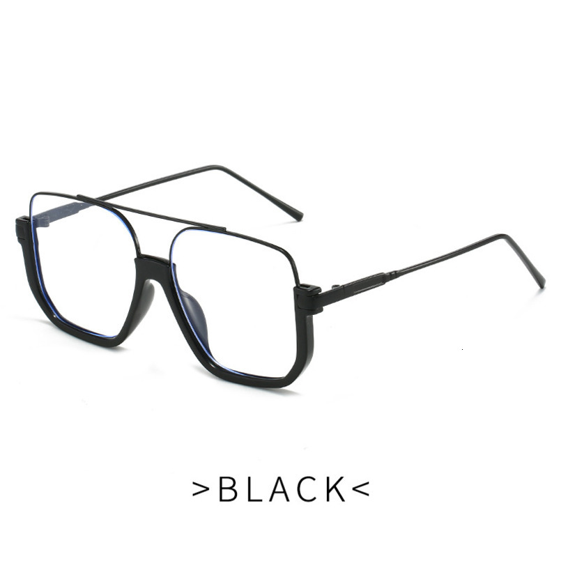 Double Bridge Half Metal for Women Large Frame Polygonal Korean Style Polarized Retro Personality Sunglasses