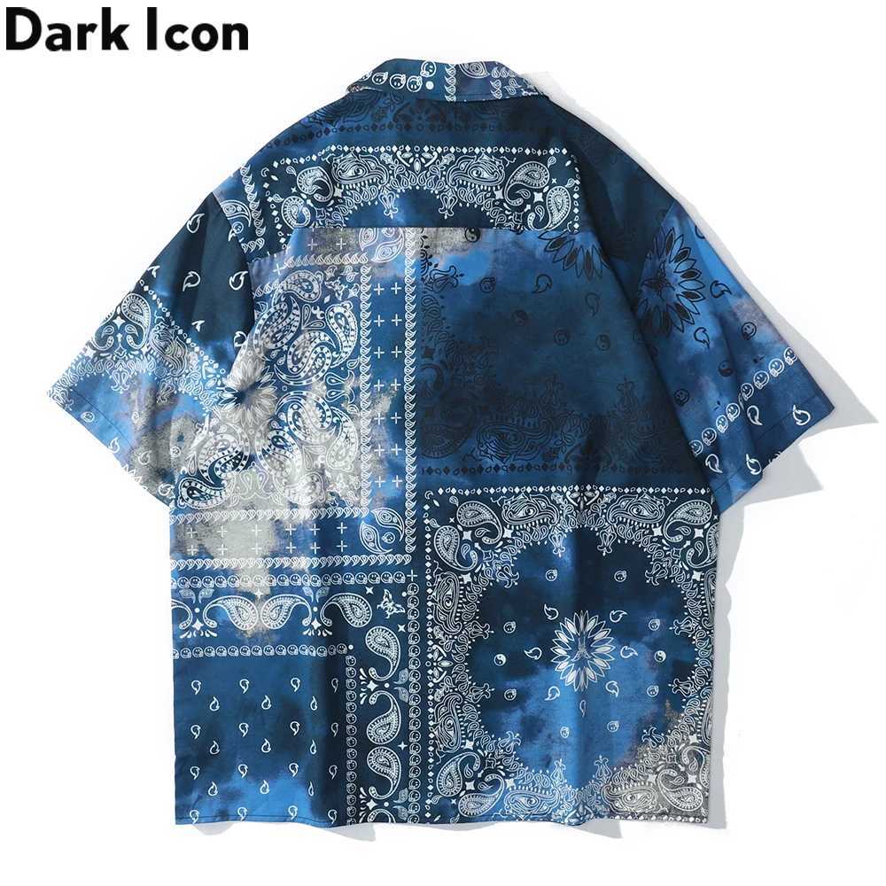 Black Tie Stained Bandana Button Mens Paisley Retro Mens Shirt Day Beach Hawaii Shirt 2023 Summer Mens Neoprene X250410