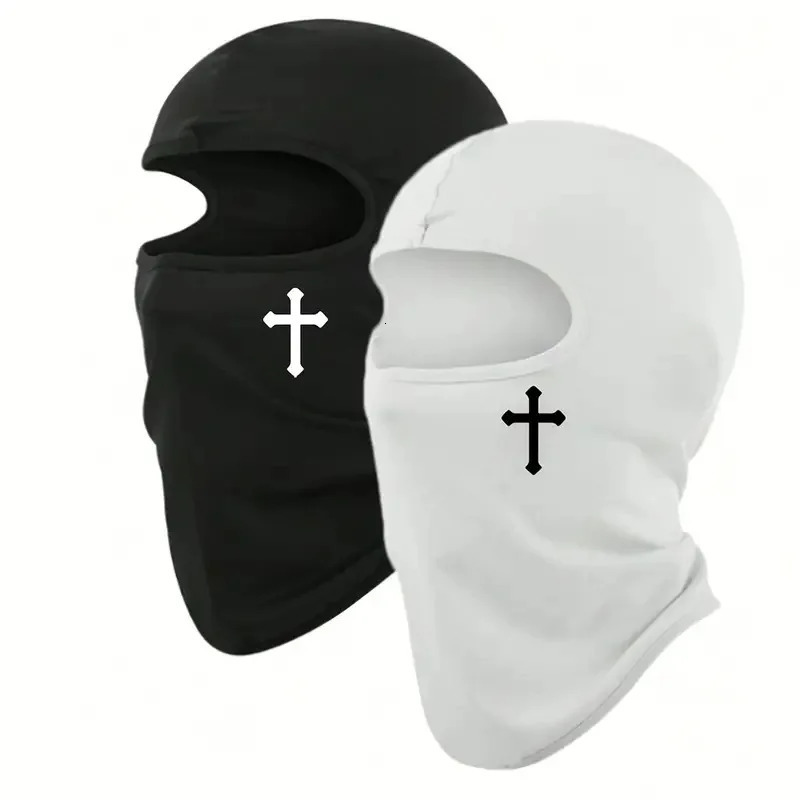 Breathable Black Cross Balaclava Full Face Ski Mask Perfect for Bicycle Motorcycling HikingSkiing for Outdoor Sports Tool 251107