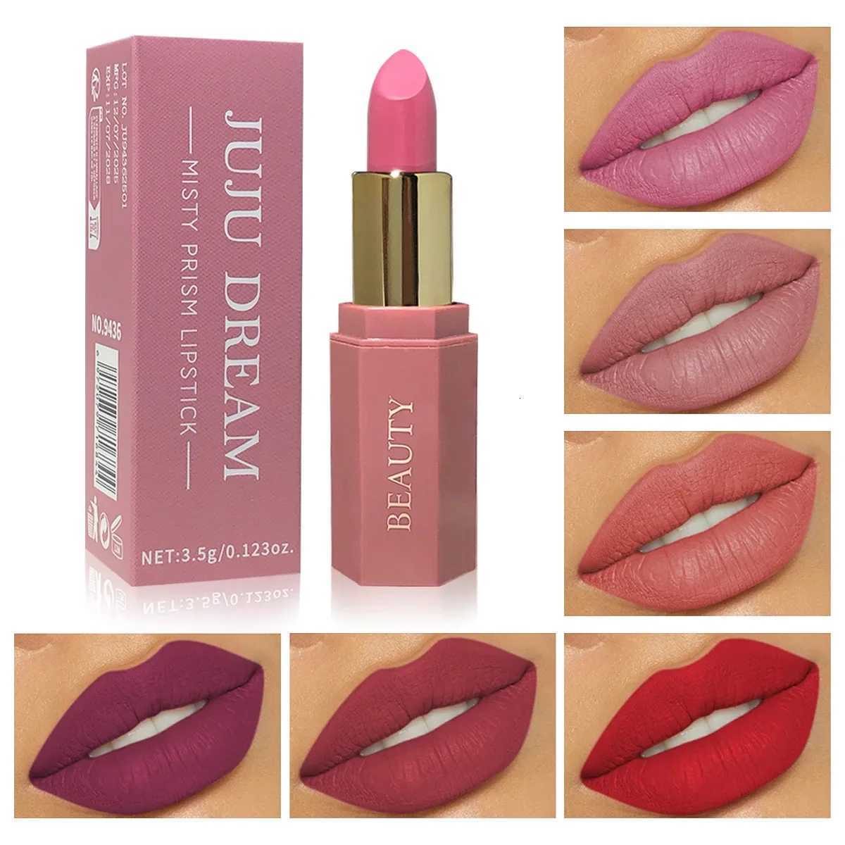 JUJU DREAM Six-color matte lipstick non-fading non-stick cup long-lasting velvet luster matte lipstick waterproof lipstickT251110