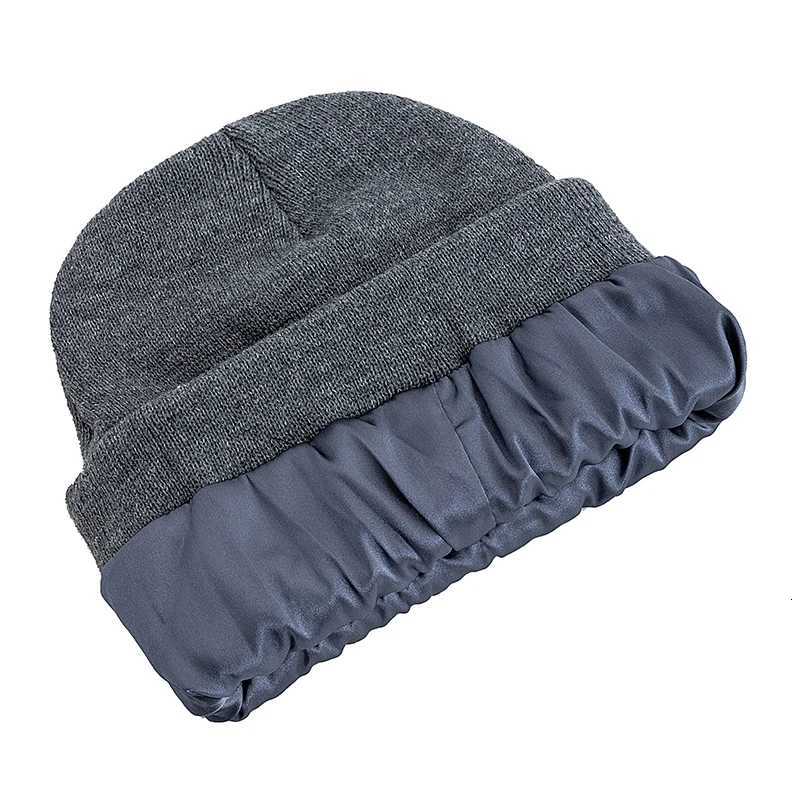 Hot Sale Letter Plush Satin Lined Anti-Static Beanie Hat AutumnWinter Hats For Men And Women Outdoor Knitted HatsXJ251110
