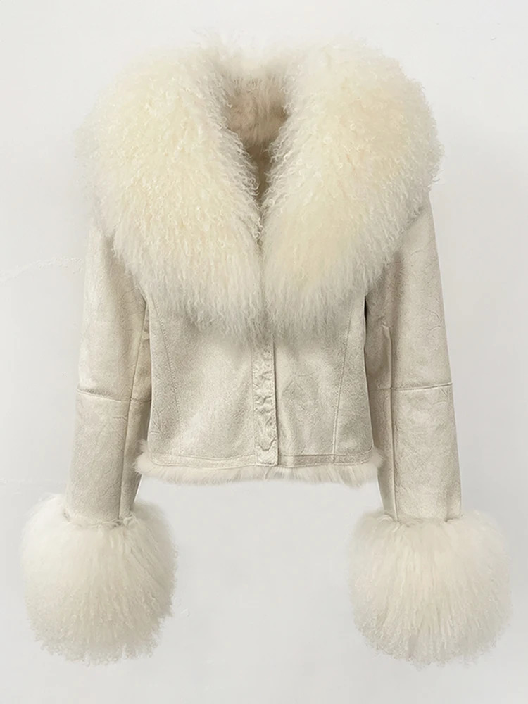 OFTBUY Natural Mongolia Sheep Fur Coat Female Autumn Winter Suede Jacket Women Fashion Short Warm Real Rabbit Liner Clothes 251110