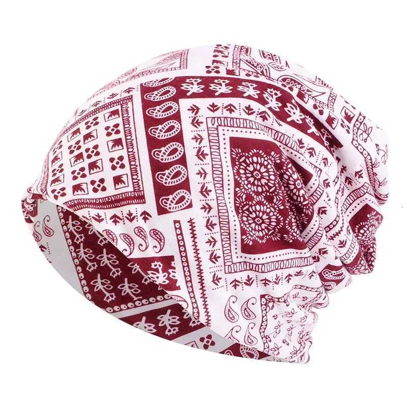 4pcs Unisex Classic Paisley Print Beanie Hip Hop Womens Loose Fit Lightweight Stretchy Skull Cap BreathableXJ251110