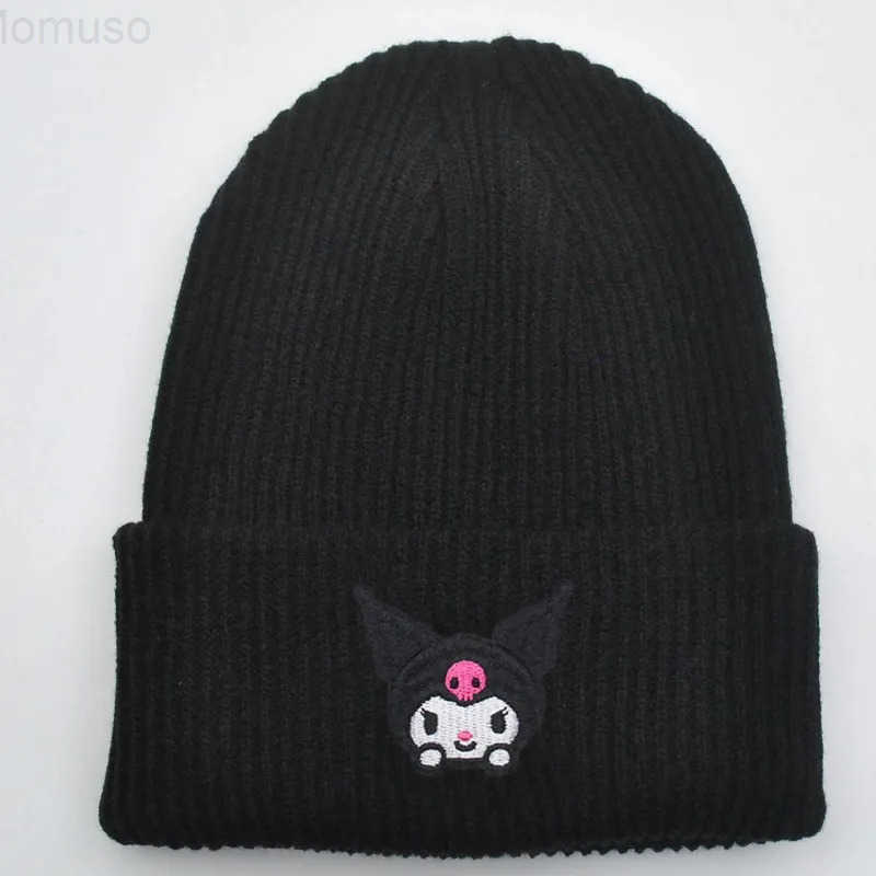 Sanrio Kuromi Hello Kitty Winter Hat Melody Cinnamoroll Pochacco Japanese Beanie Outdoor Warm Knit Women Vintage Female Gift H251110