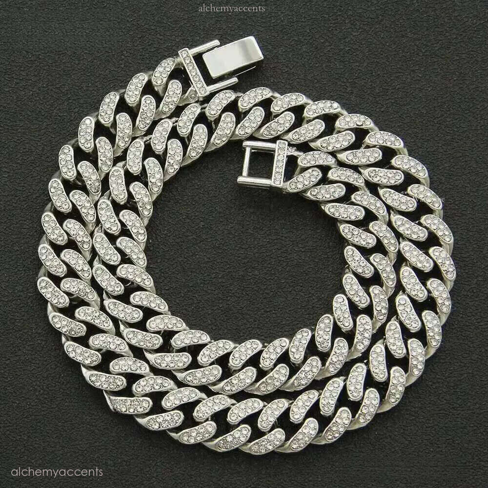 Cadena Cubana Hombre Moissanite Hip Hop Jewelry Gold Sier Men Necklace Cuban k Chain12mm