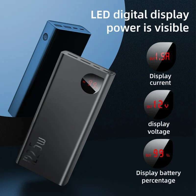 10000mAh 22.5W PD Fast Charging Powerbank Portable External Battery For Samsung Huawei