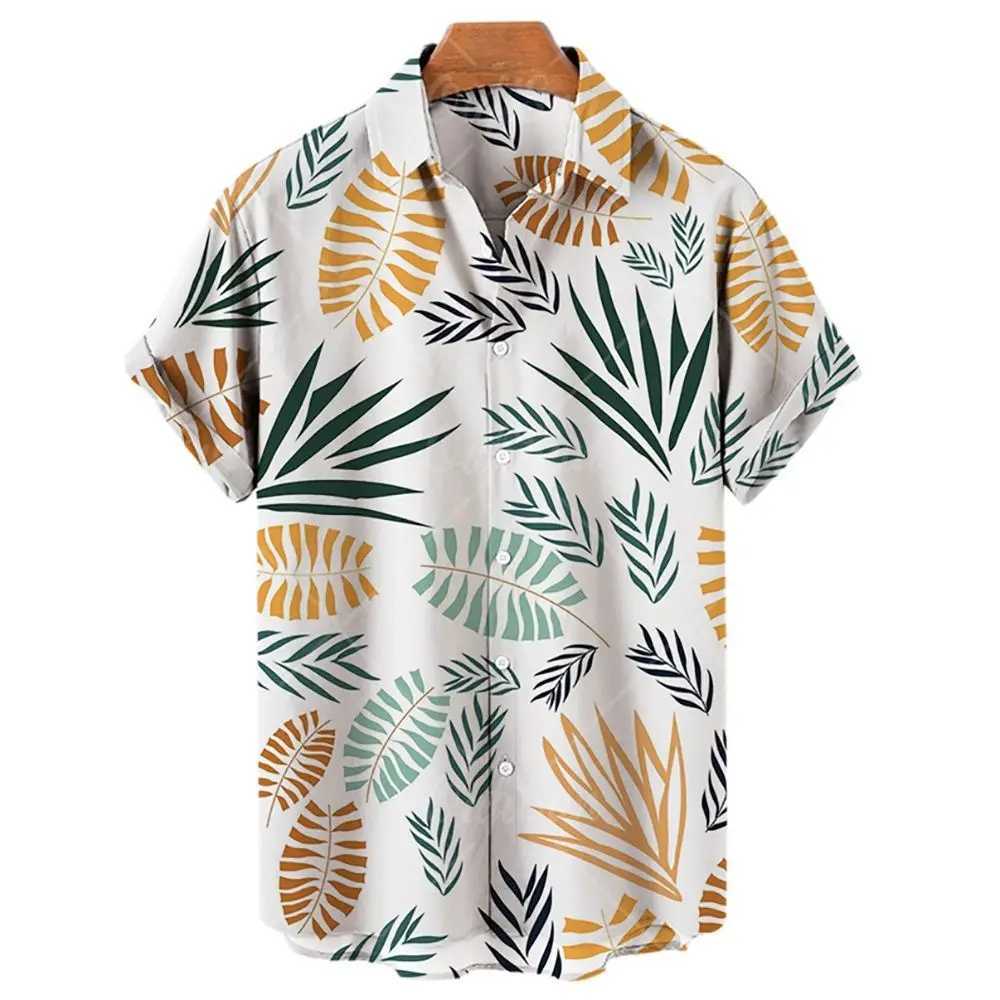 2022 New Arrival Mens Shirt Hawaii Camisia Casual Single Button Wild Shirt 3D Printed Short Sleeve Beach Top 5XL X250410
