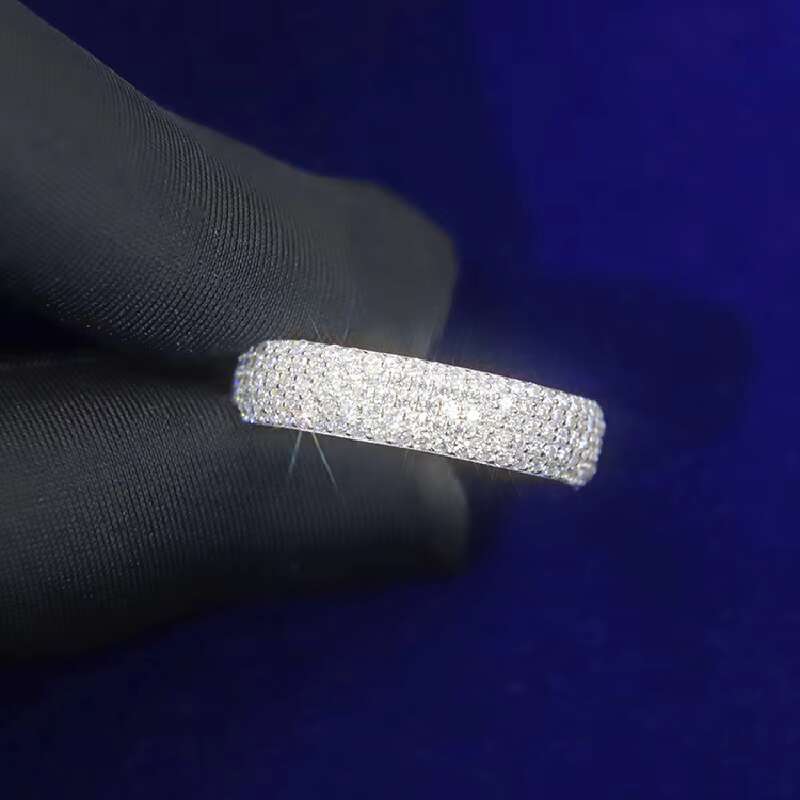 Fashion Style Mans Cuban Ring 925 Sterling Silver Ice Out Moissanite Diamond Hip Hop Rapper Cuban Ring