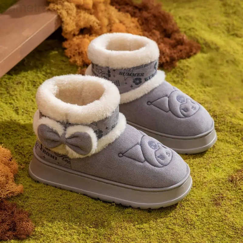 Sanrio Hello Kitty cartoon cute cotton shoes creative Kawaii for boys and girls winter warm non-slip snow boots gift wholesale H251110