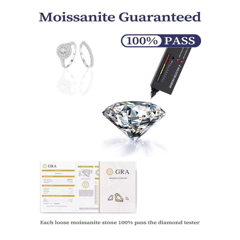 925 Sterling Silver Moissanite Diamond Wedding Ring Gift High Quality GRA VVS D Color Moissanite Promise Ring Jewelry