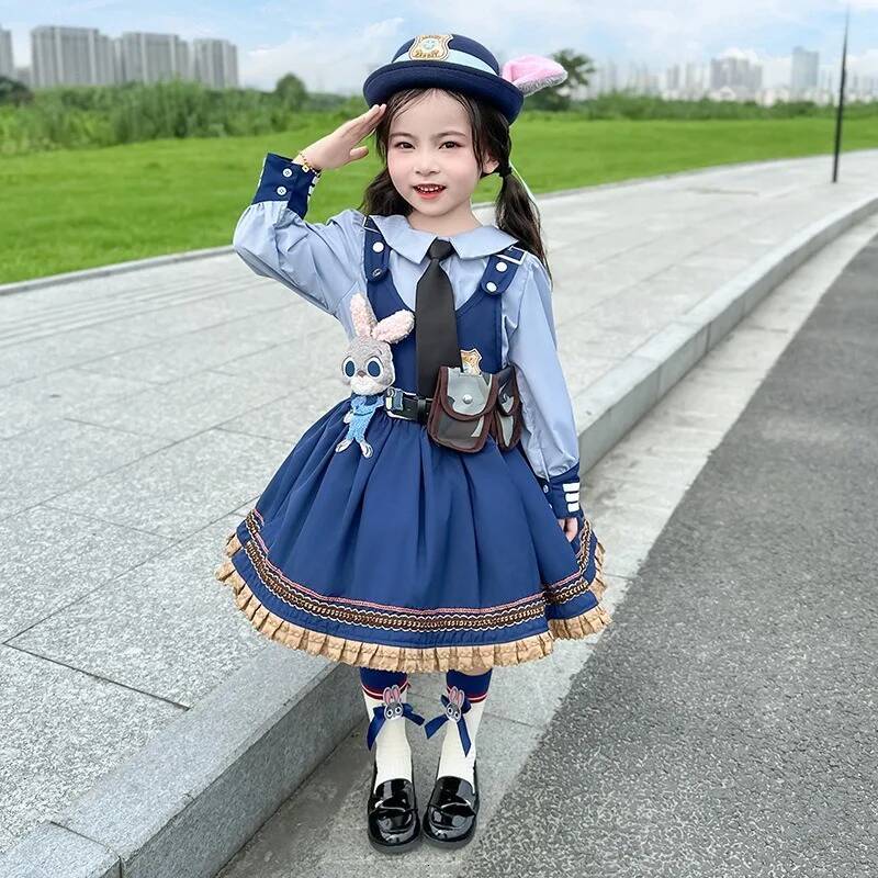 Disney Zootopia Judy Hopps Costume Role Playing Halloween Classic Cosplay Performance Girl Birthday Dress Up Gifts