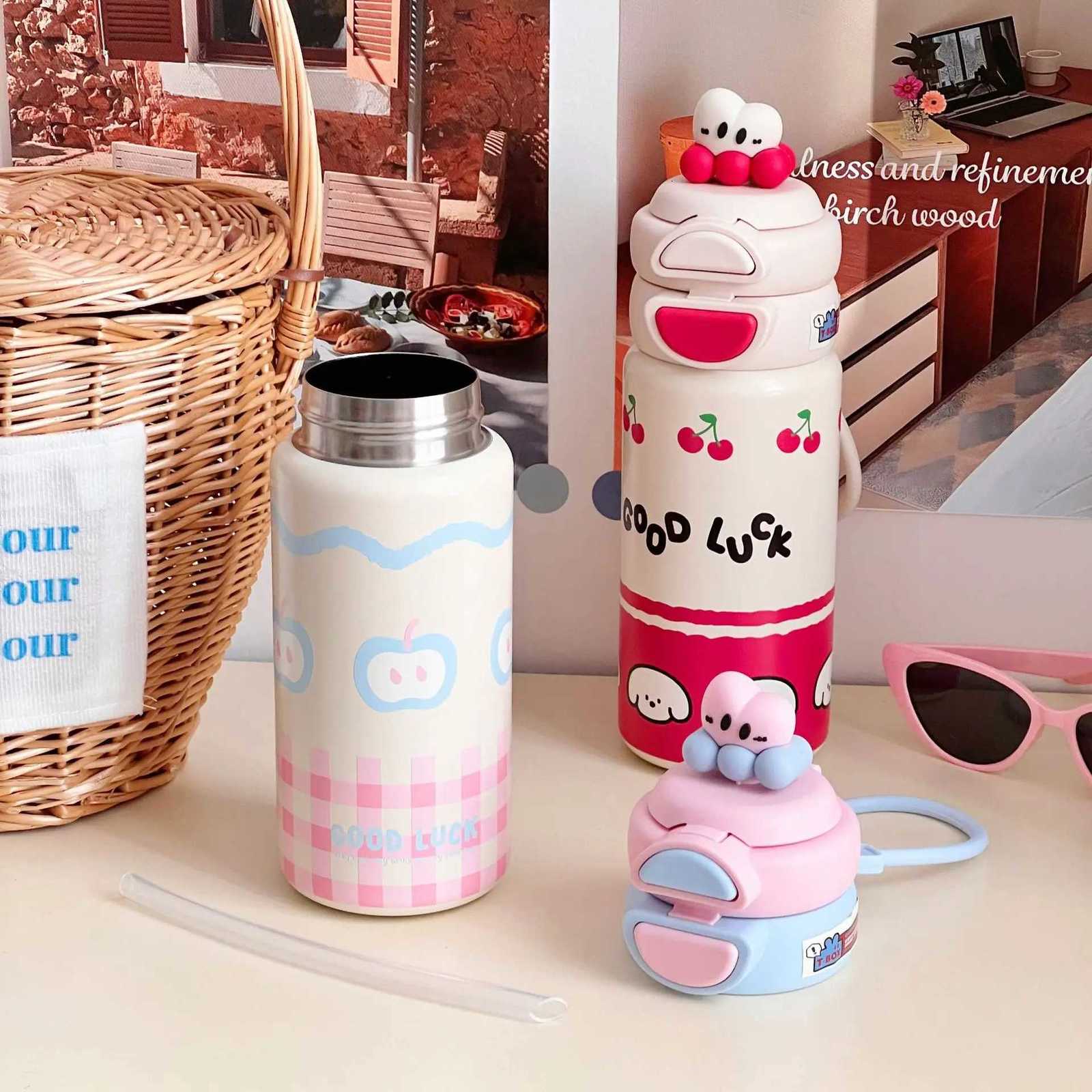 Fashionable cup Cartoon childrens double layered water cupHot Water Cup tra Portable Versatile Design For Travel Unique Birthday Gifts Y251110