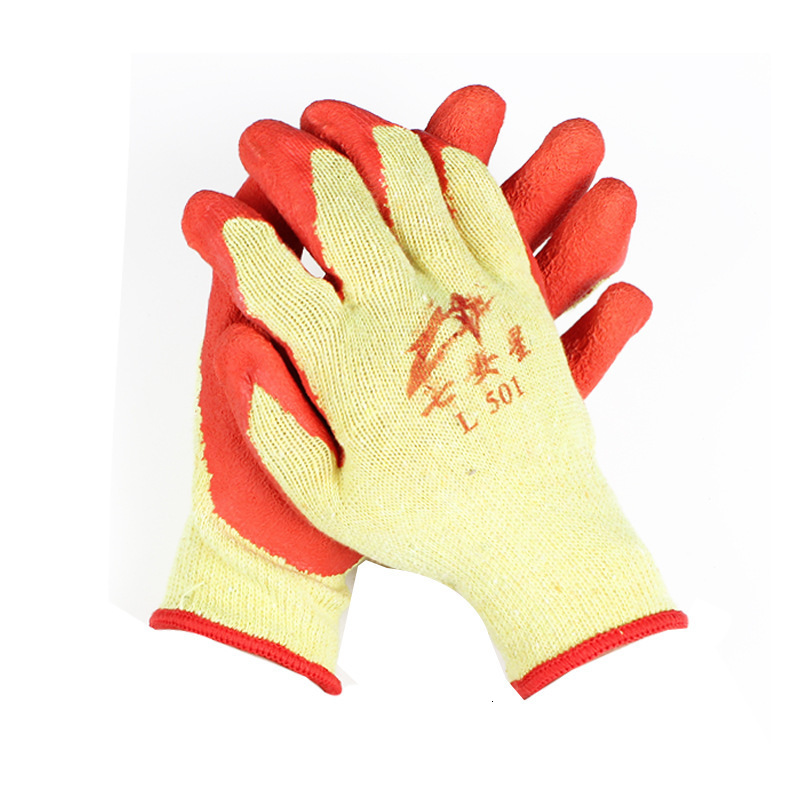 Five Fingers Gloves 24Pieces/ 12 Pairs Latex Grip Safety Working Glove Construction Garden industry Polyester Gloves For Men or Woman 231016