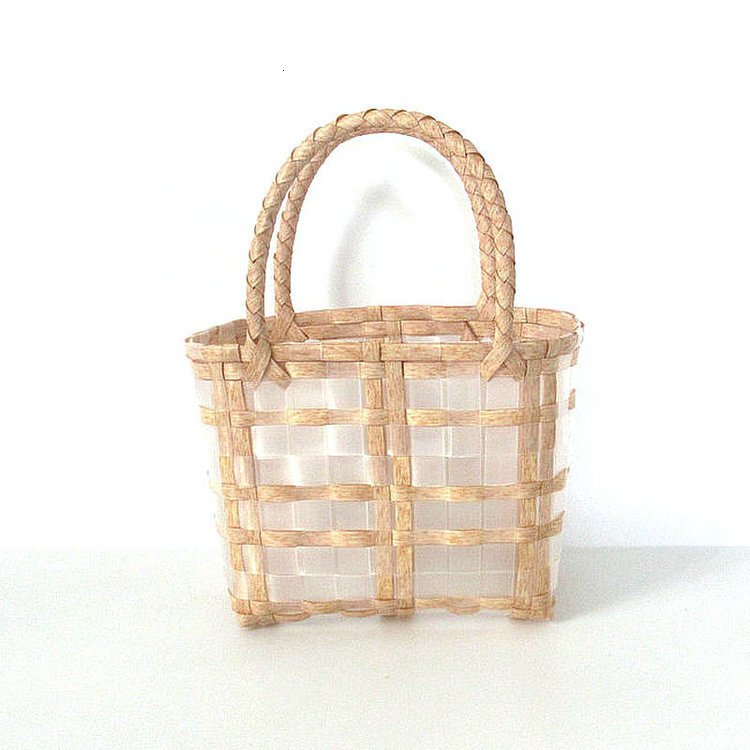 Free Shipping New Designer Bag Transparent Jelly Portable Beach Bag New Plastic Woven Tote Bag Casual Outdoor Bag Beach Bag