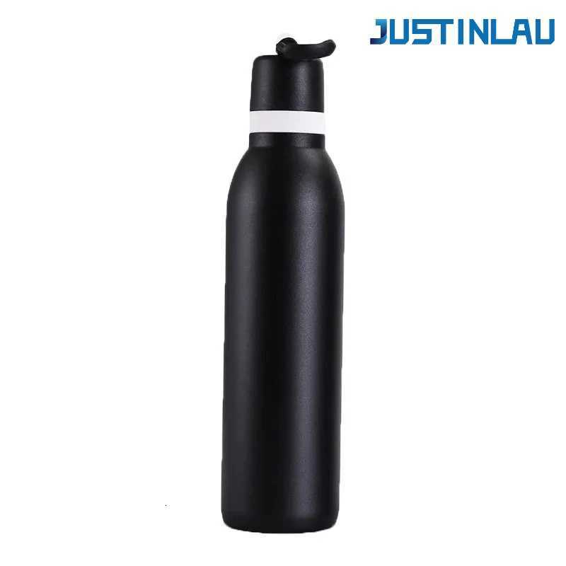 Fashionable cup JUSTINLAU 18oz/24oz Vacuum Flask Portable Thermos Cup Stainless Steel Vacuum Cup ColdHot Sport Pot Car Cup Travel g Y251110