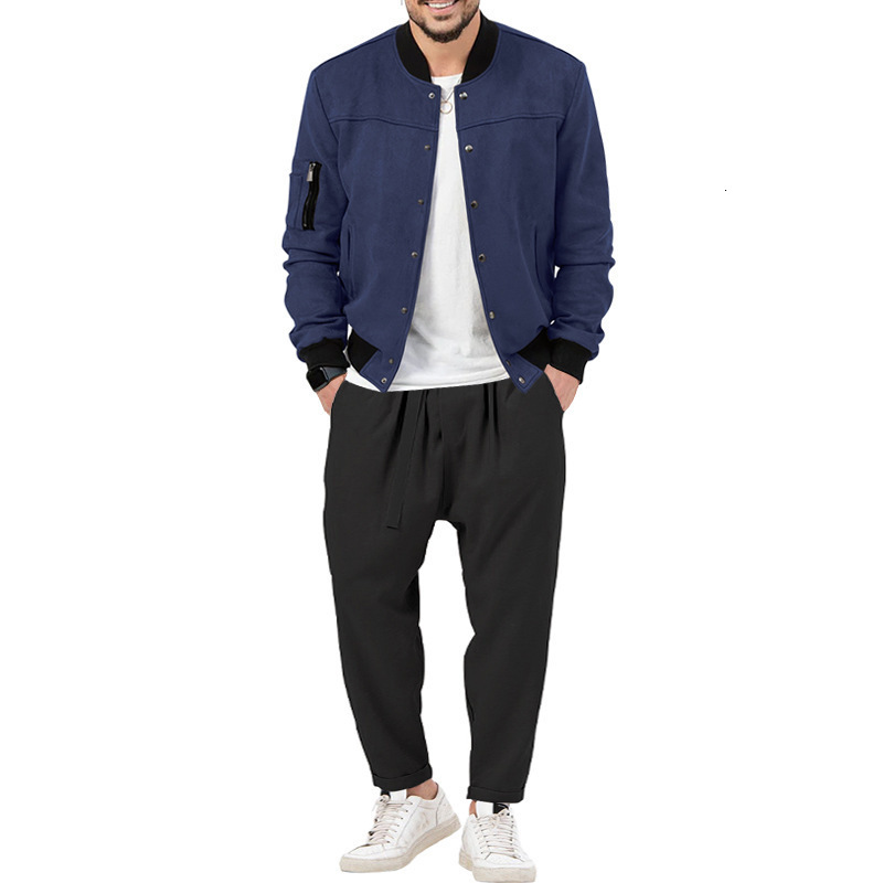 2024 Mens Set Spring and Autumn Fashion Personalized Casual Pants Trendy Jacket Top