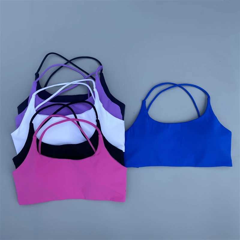 Womens sports bra sexy cross strap back fitness Bralette high impact gym yoga exercise crop tops push ups running underwearXJ250410