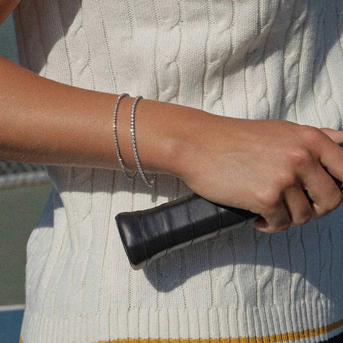 Uworld Minimalist 18K Gold Color Tennis Bracelet Cubic Zirconia Tennis Bracelet Dainty Bracelet Gift for HerT251110