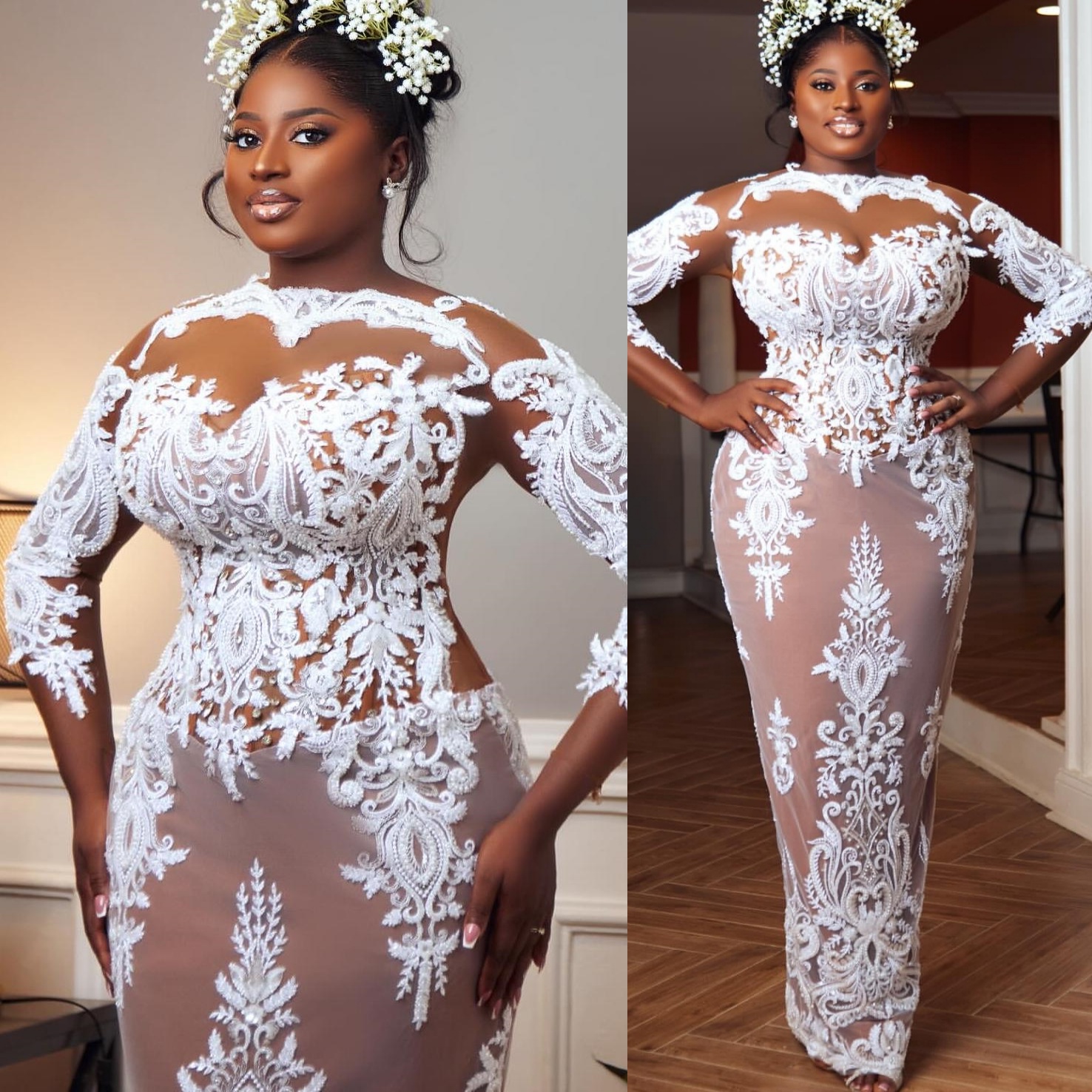 Aso Ebi White Sheath Prom Dresses 2026 Lace Illusion Crystals Vintage Evening Formal Party Second Birthday Engagement Gowns Plus Size Dress For Specia