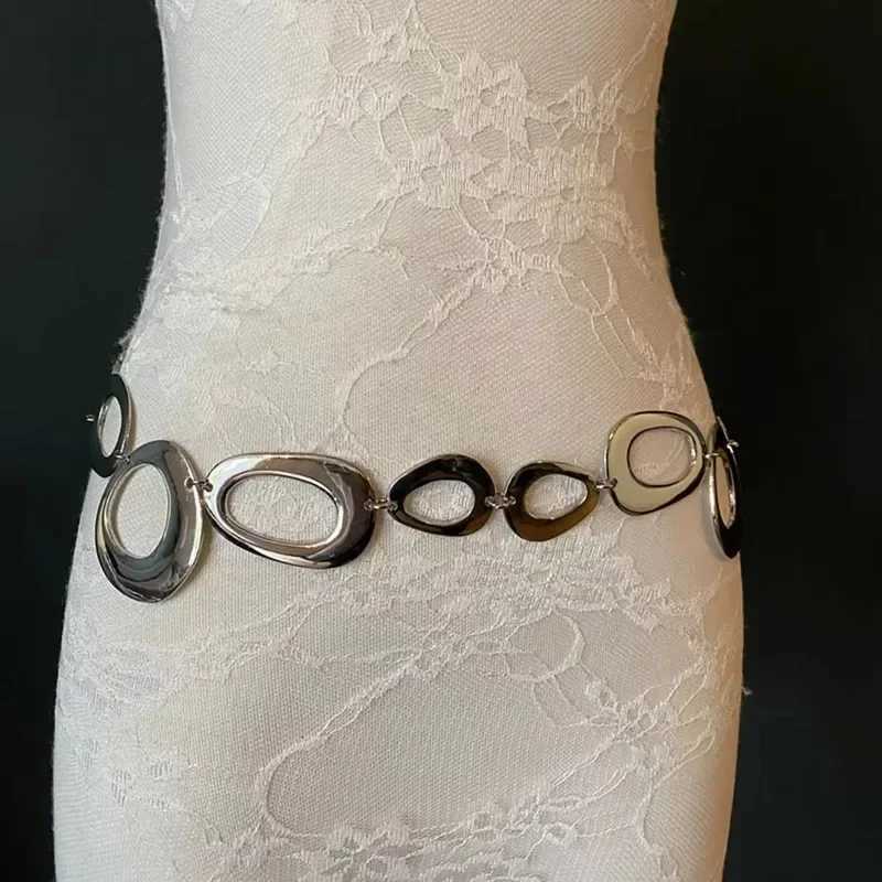New Fashion Hollow Waist Chain Metal Ring with Wens Personal Irregar Design Geometric Shape X250410
