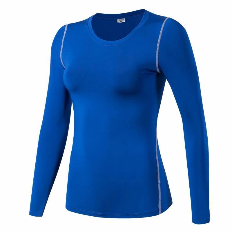 Base Layer Fitness Sport Quick Dry Women long Sleeves Top Gym jogging lady T-shirt Train Workout Clothing White Yoga Shirt