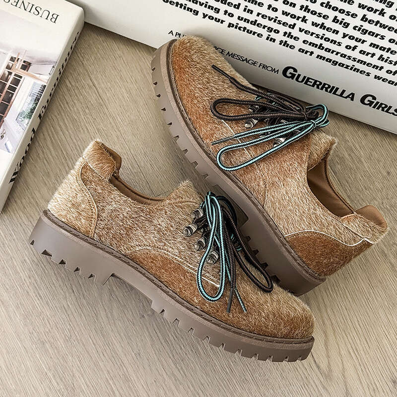 Trendy Street New Round Toe Leather Men's British Style Outdoor Hiking Suede Casual Derby Shoes Z605