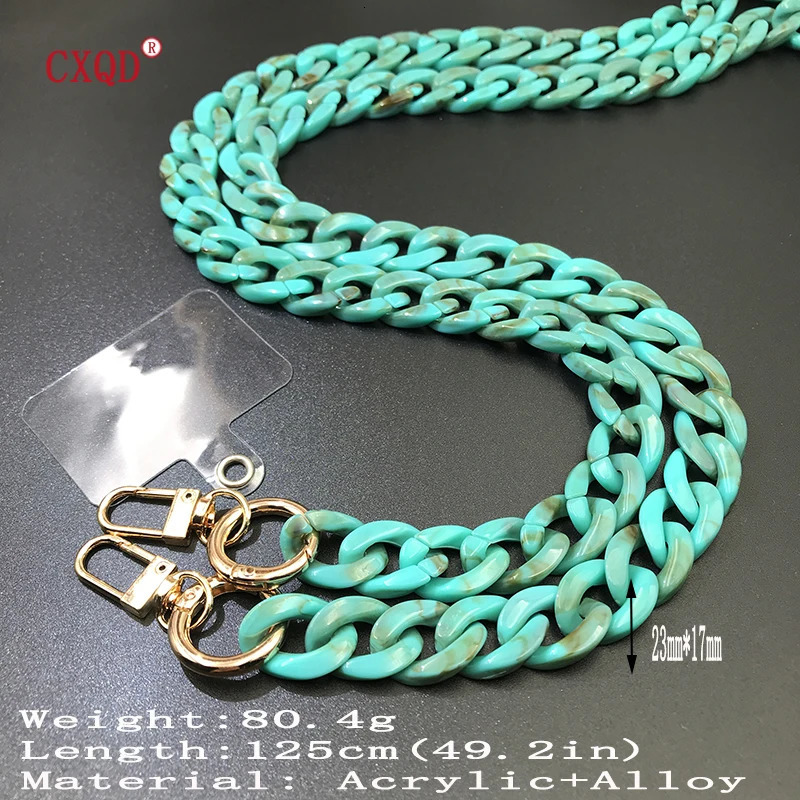 125cm Bevel Anti-lost Phone Lanyard Rope Neck Strap Colorful Portable Acrylic Cell Phone Chain Accessories Gifts Outdoor 250409
