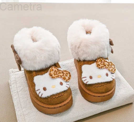 Sanrio Kawaii Hello Kitty Children Cute Cartoon Comfortable Warm Ankle Boots Students Add Cotton Anti Slip Boots Shoes for Kids H251110