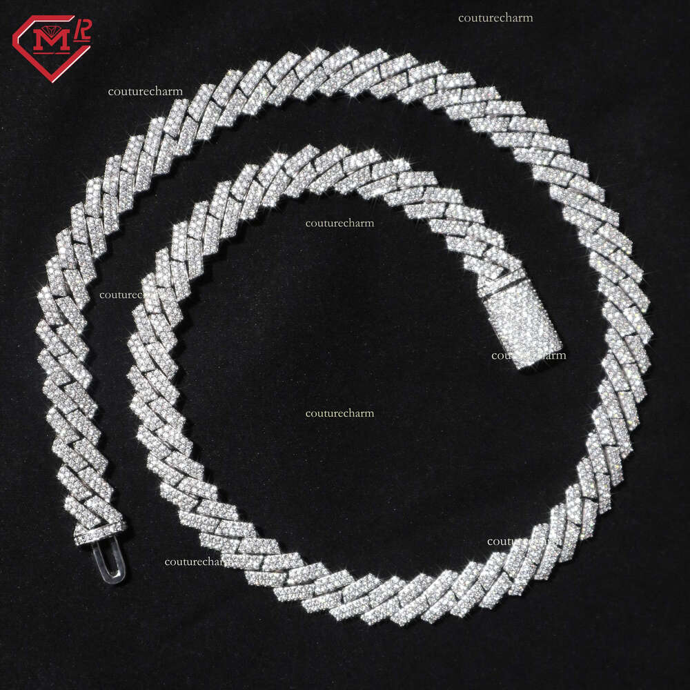 Hiphop 8mm Sterg Sier Iced Out VVS Moissanite Cuban k Chain