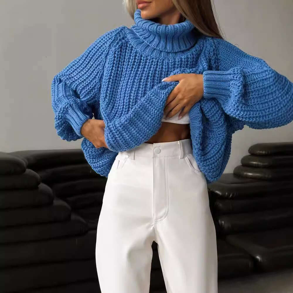 2024 European American autumn and winter new style elderly loose casual versatile long sleeved knitted sweater
