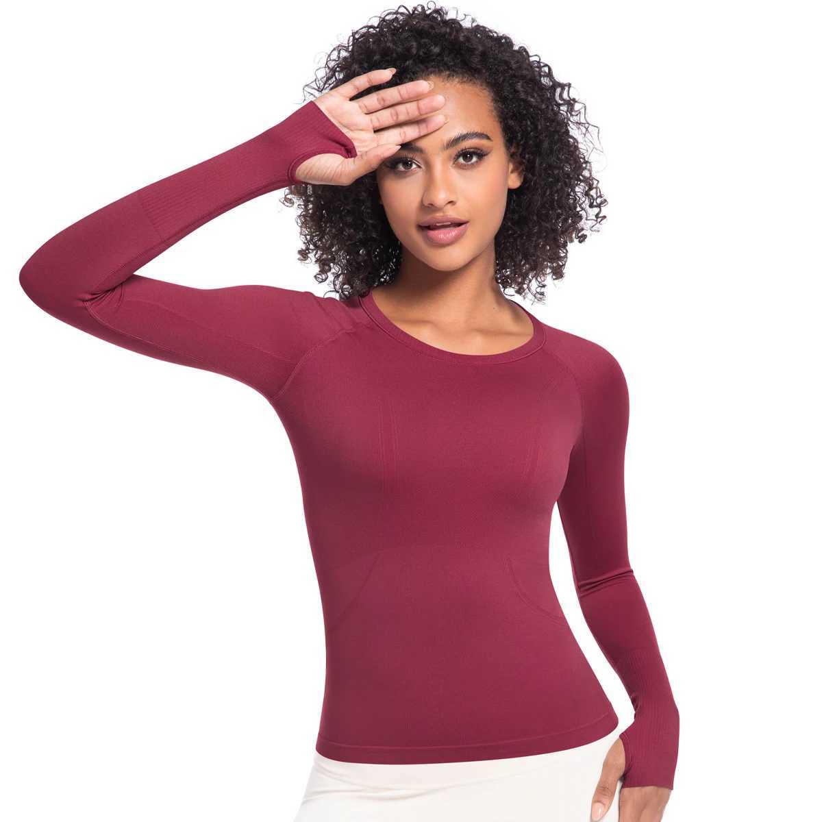 Womens long sleeved running sweatshirt breathable gym sweatshirt womens sportswearXJ250410