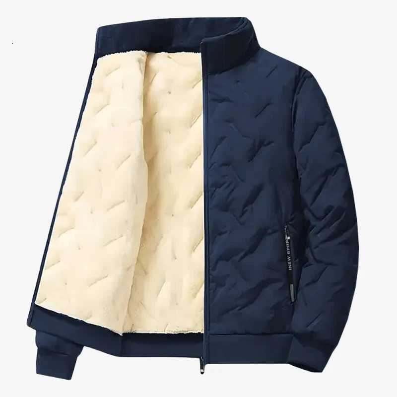 Mens autumn and winter sports suit stand collar casual cardigan jacket outdoor thick warm cotton jacket and pants two-piece set W251110