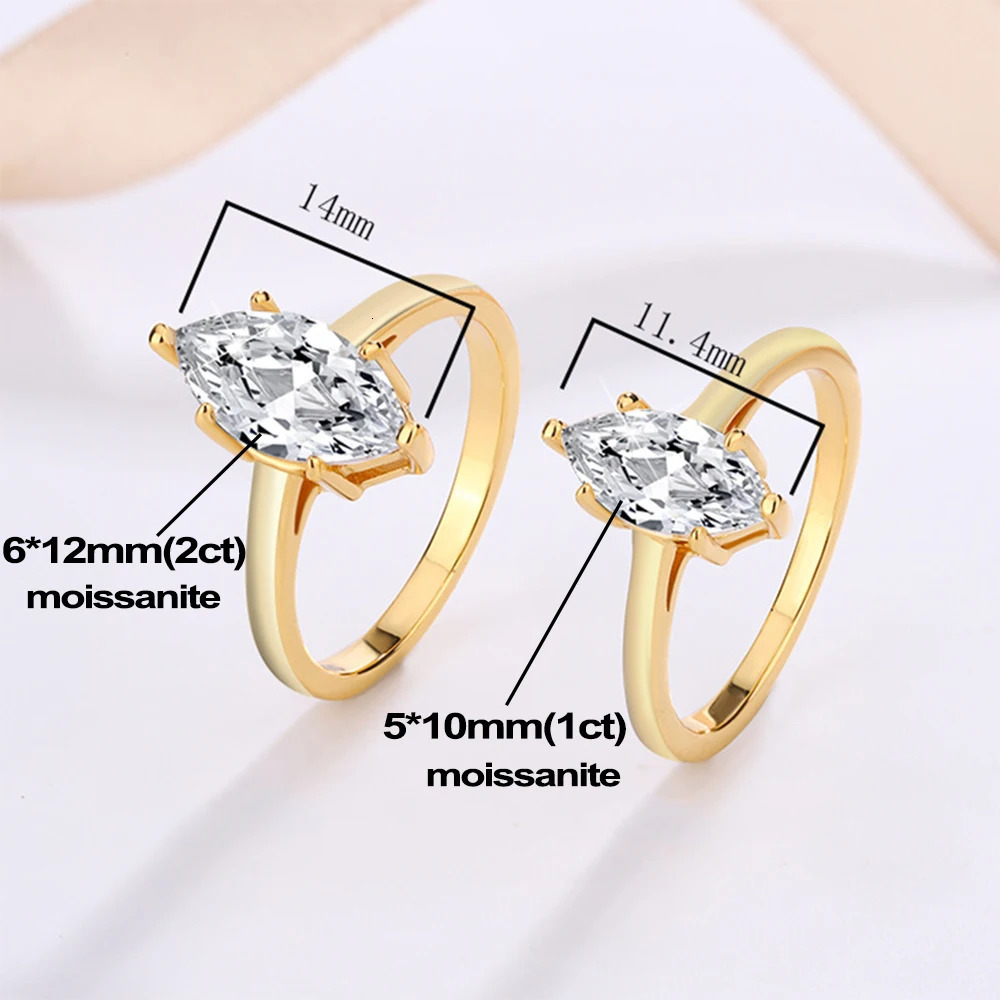 1CT 2CT Marquise Cut Solitaire Engagement Ring For Women 925 Sterling Silver 6 Prong Wedding Band With GRA Certified 251103