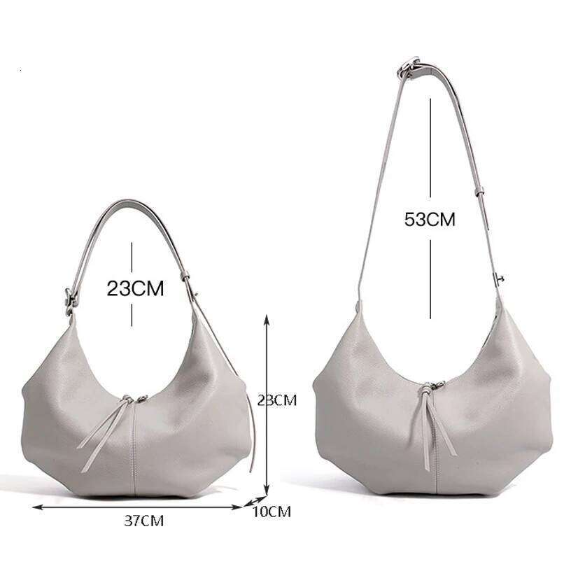 Genuine Leather Moon For Women Large Capacity Vintage Hobo Shoulder Crossbody Bag Underarm Purse Niche Casual Tote St251110