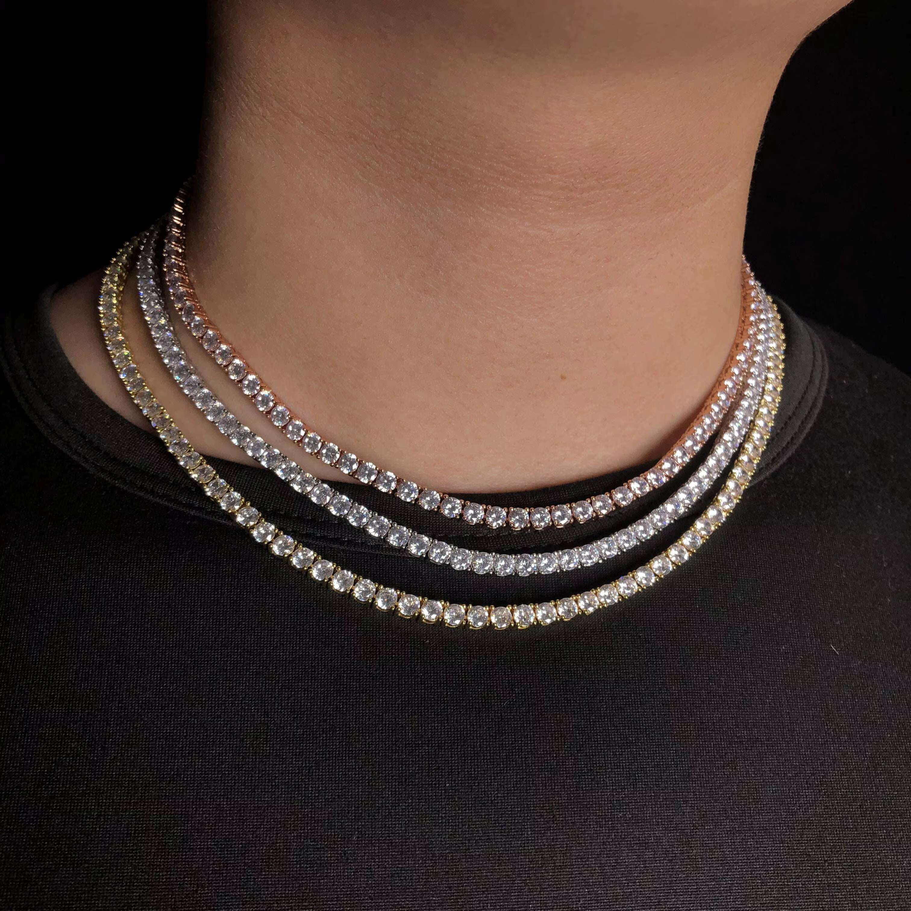 925 Sterling SIlver Diamond Bracelet 2MM Iced VVS Moissanite Tennis Link Chain Men Women