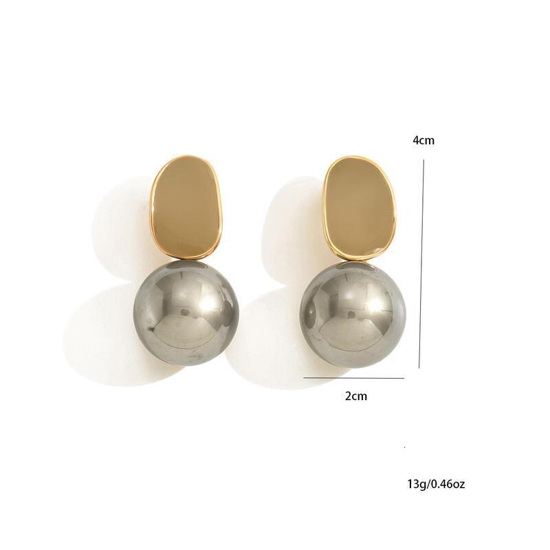 Chic Gold Sier Ball Drop Earrings Lightweight, Stylish Design Effortless Elegance, Perfect For Everyday Wear TY