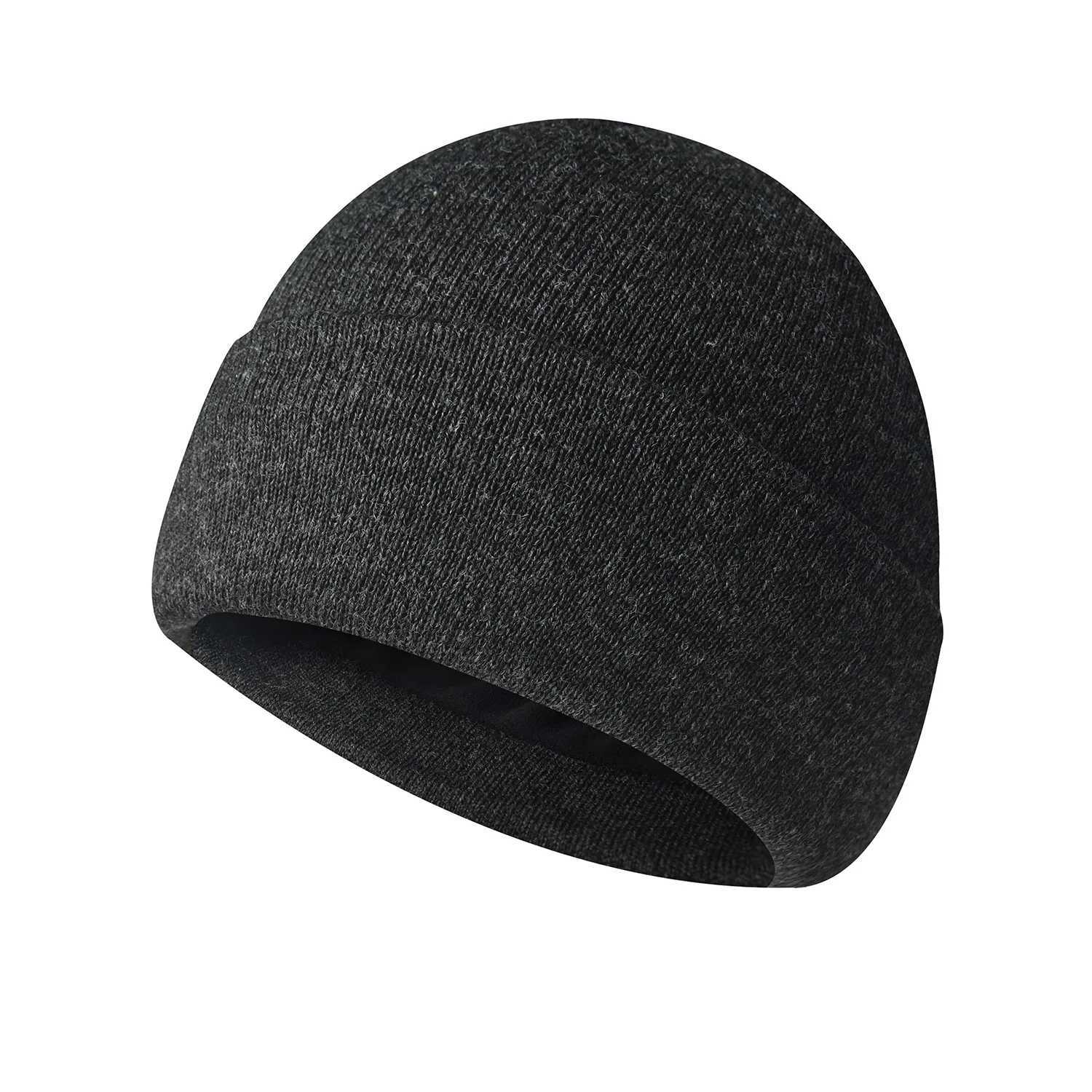 Mens Brimless Beanie Wool Winter Warm Knit Windproof Riding Thick Black Outdoor Woolen Dome Hat Wool Hat 4m873XJ251110