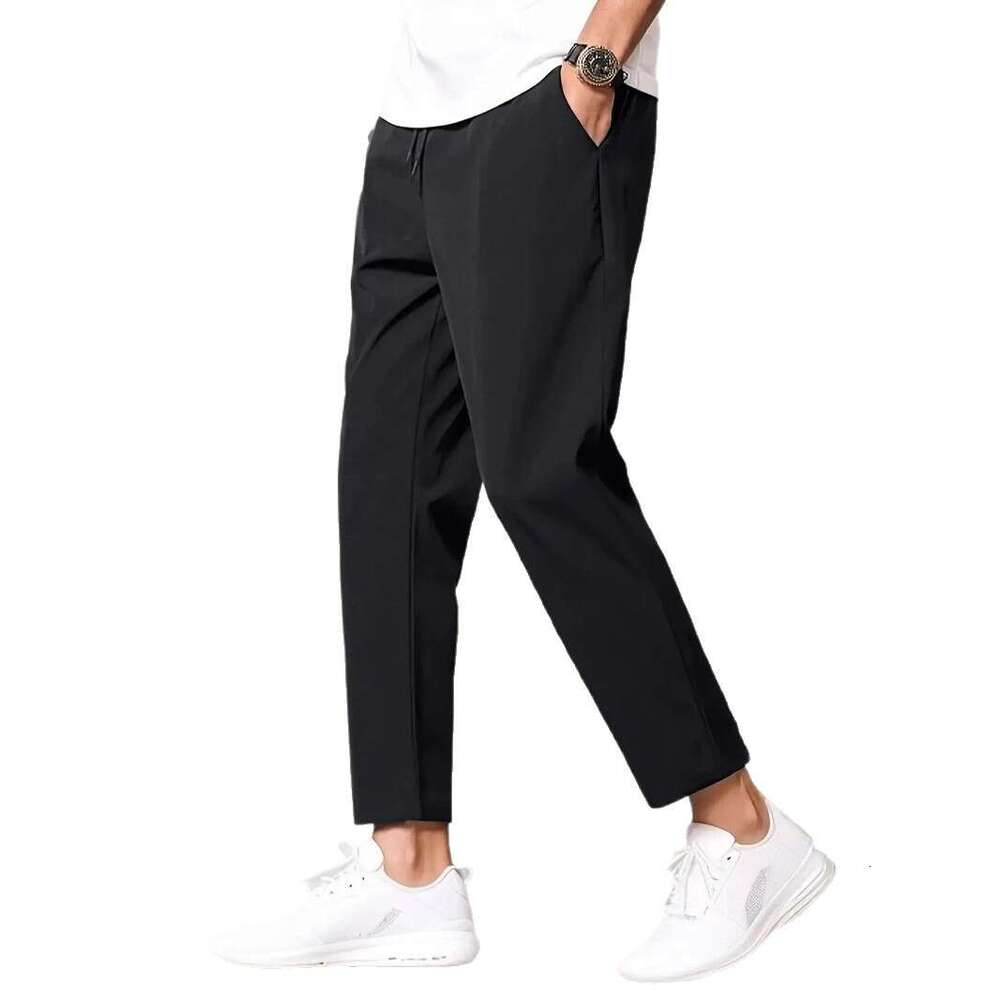 New Casual Jogger Slim Fit Trousers Nine-Point Men's European And American Cross-Border Independent Station Business Slightly Tight Straight-Leg 