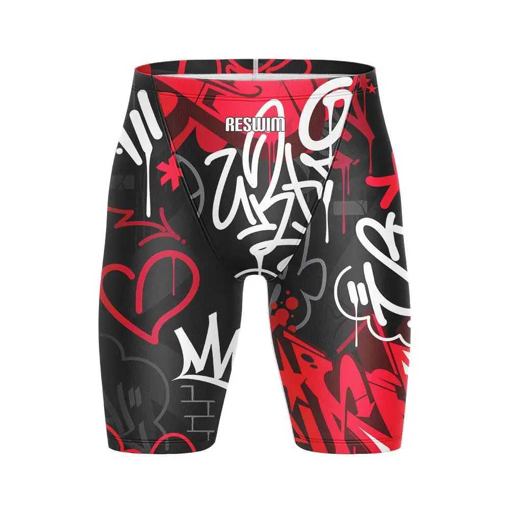 Summer Fun Swimming Jammer Swimsuit Shorts Mens Endurance Exercise Training Swimsuit Quick Drying Swimsuit Beach Tight ShortsW250410