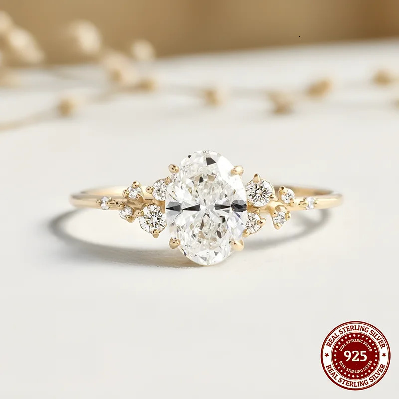 Unique Oval Cut 1ct3ct Halo Ring 925 Sterling Silver Half Rings for Woman Wedding Jewelry with Certificate 251103